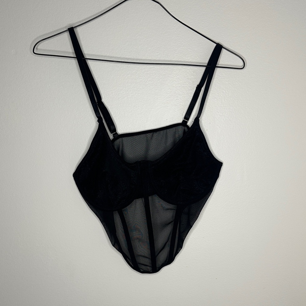 SHEIN Black Sheer Underwire Bra